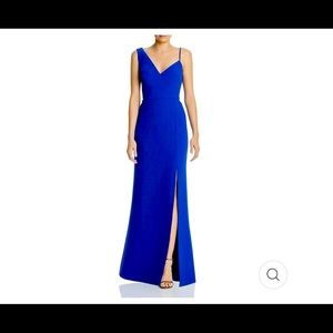 BCBG MAX AZRIA ASYMMETRIC SIDE SLIT FORMAL DRESS
